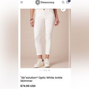 Democracy Women's Optic White Ankle Jeans